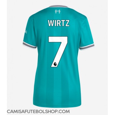 Camisa de time de futebol Liverpool Florian Wirtz #7 Replicas 3º Equipamento Feminina 2025-26 Manga Curta Camisa de time de futebol Liverpool Florian Wirtz #7 Replicas 3º Equipamento Feminina 2025-26 Manga Curta